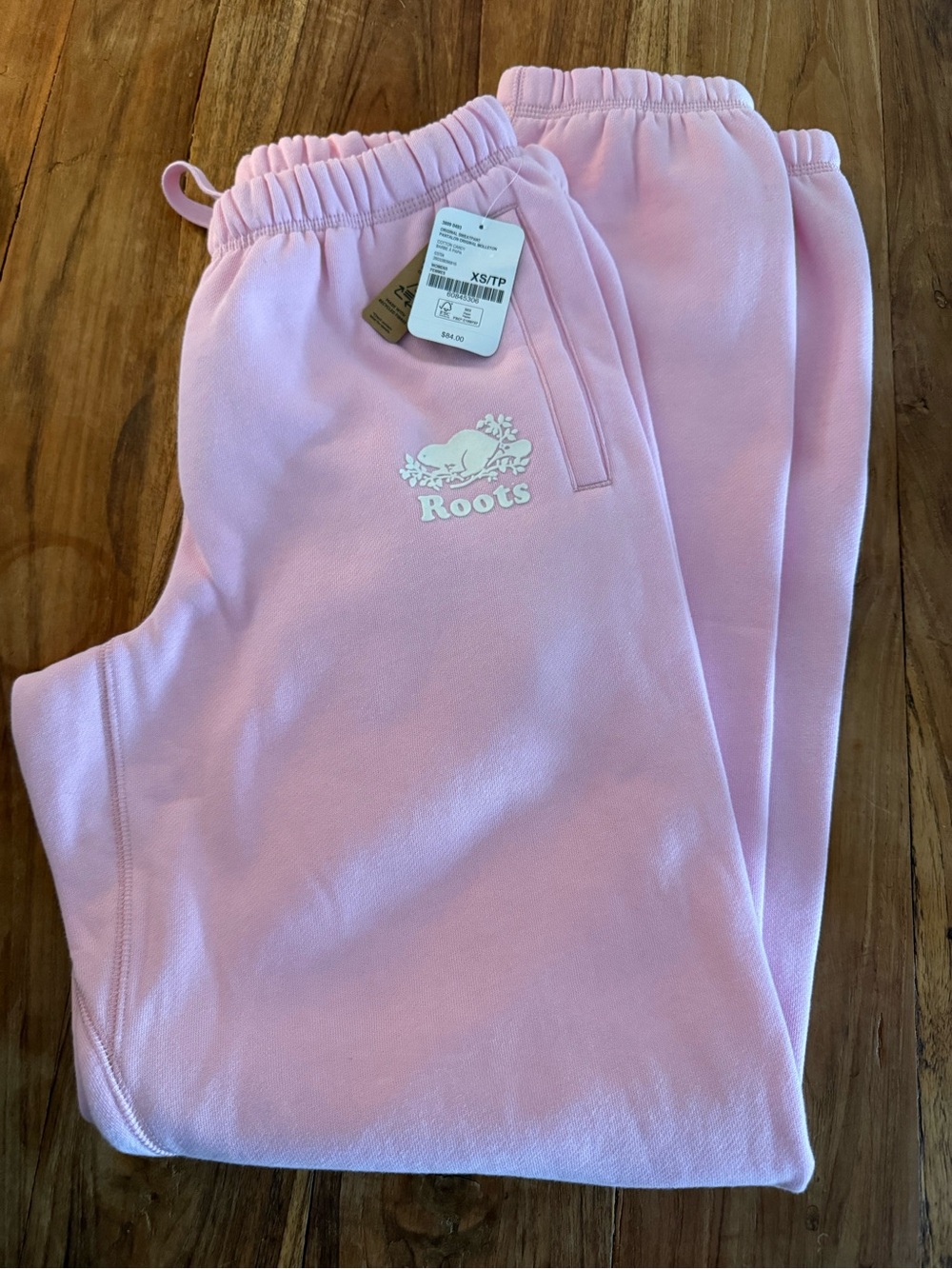 Roots Pink Logo Sweatpants